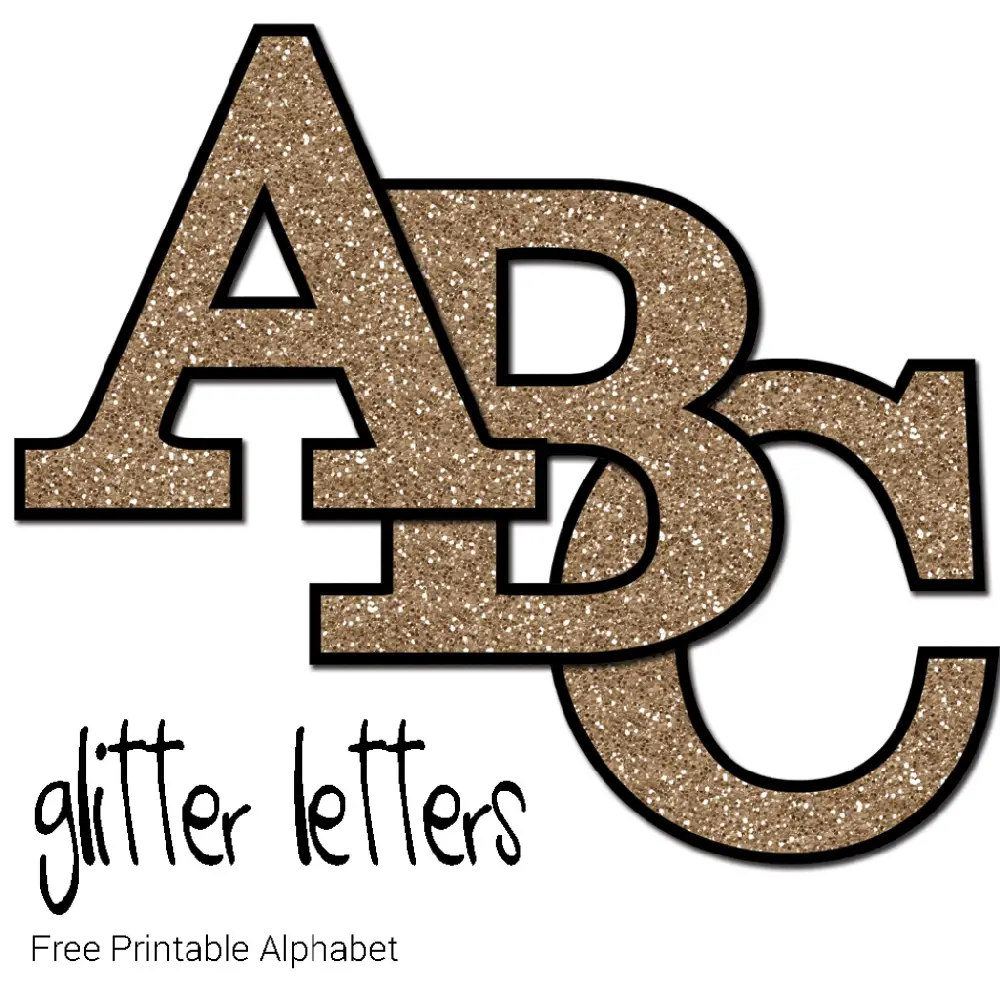 Free Printable Gold Glitter Letters