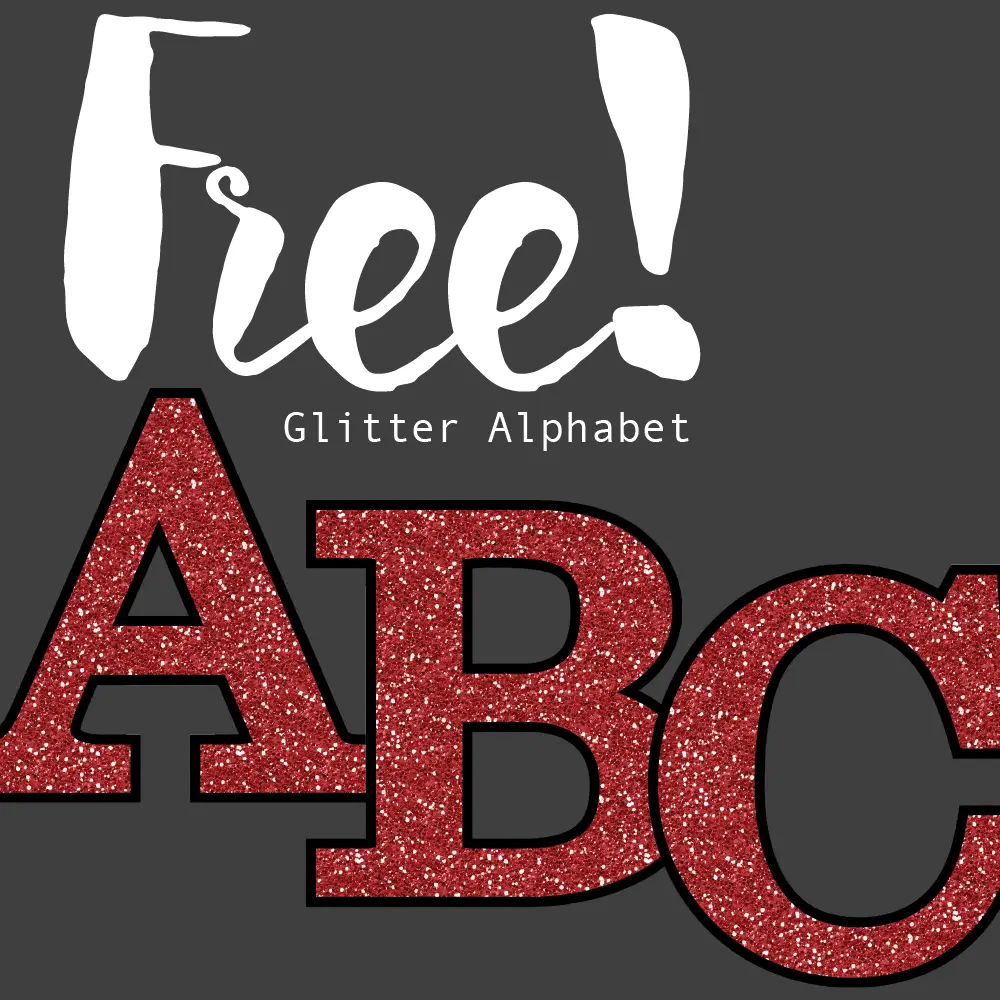 free printable red glitter alphabet make breaks