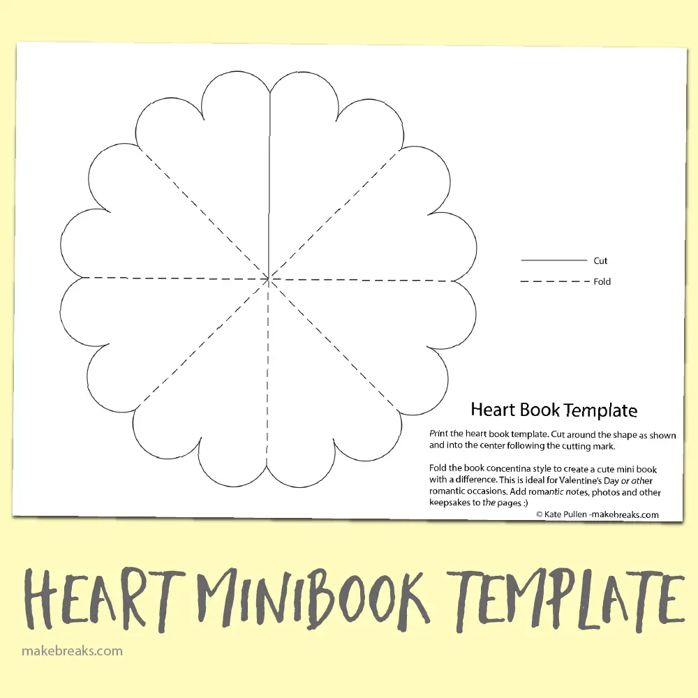 free heart minibook template make breaks