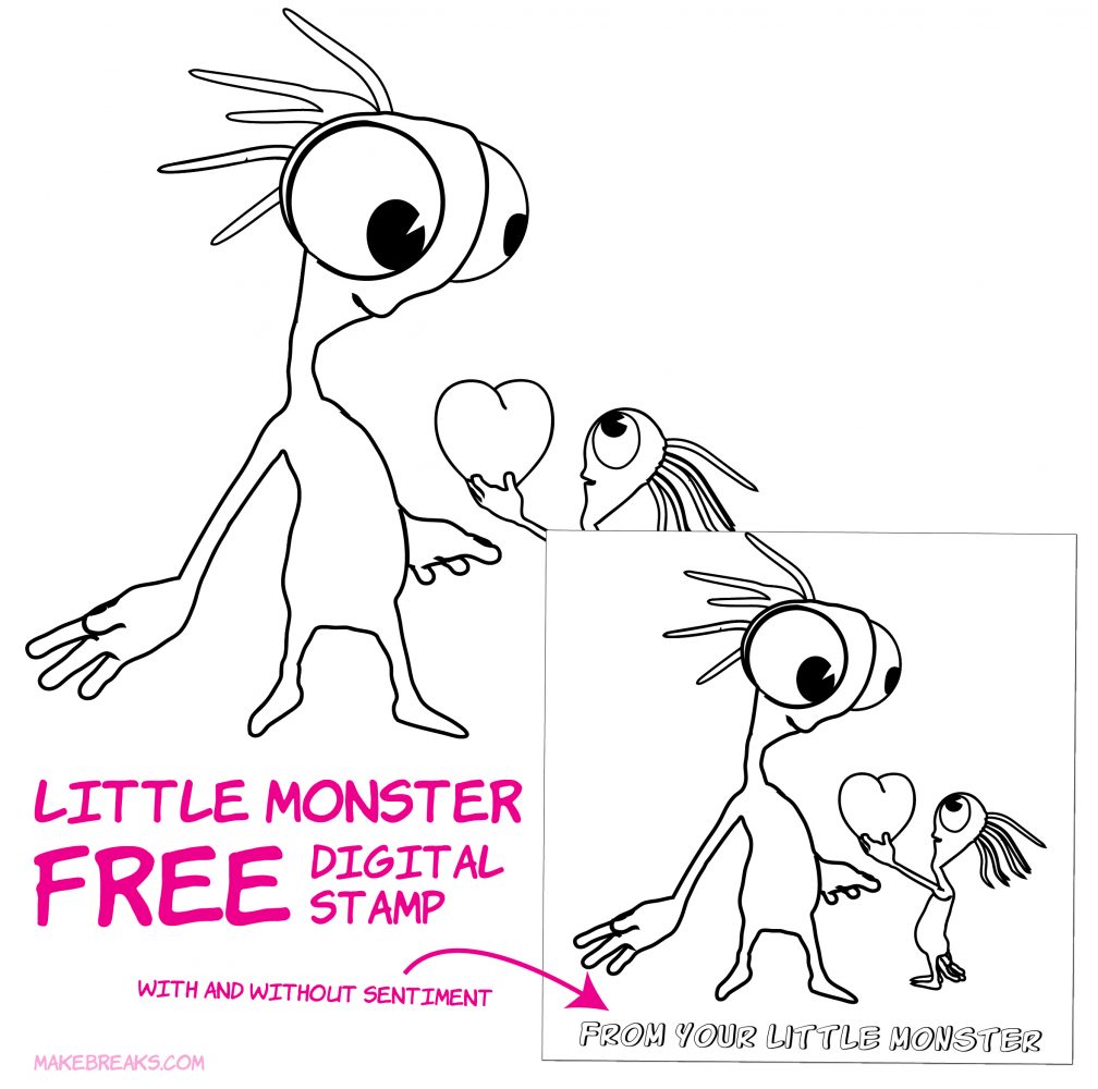 Little Monster Free Digital Stamp