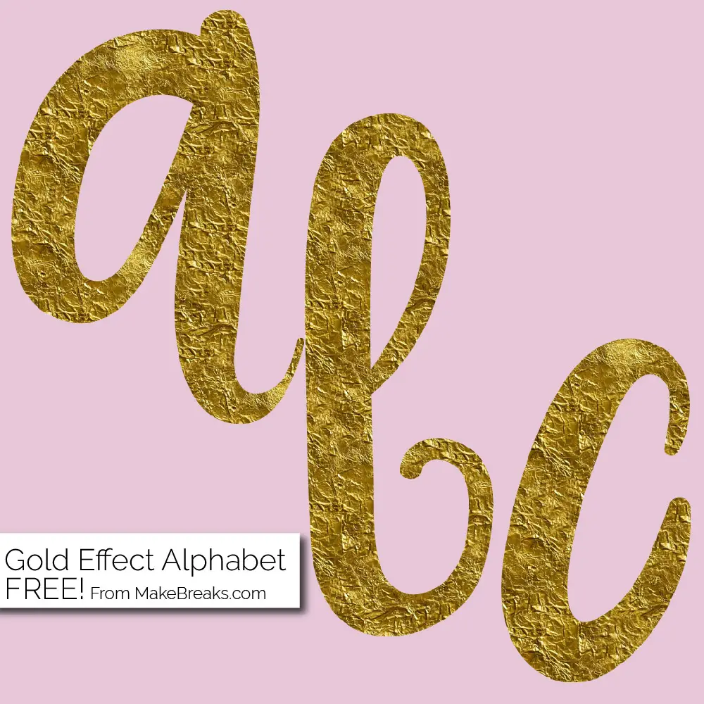 Gold Foil Style Free Printable Letters