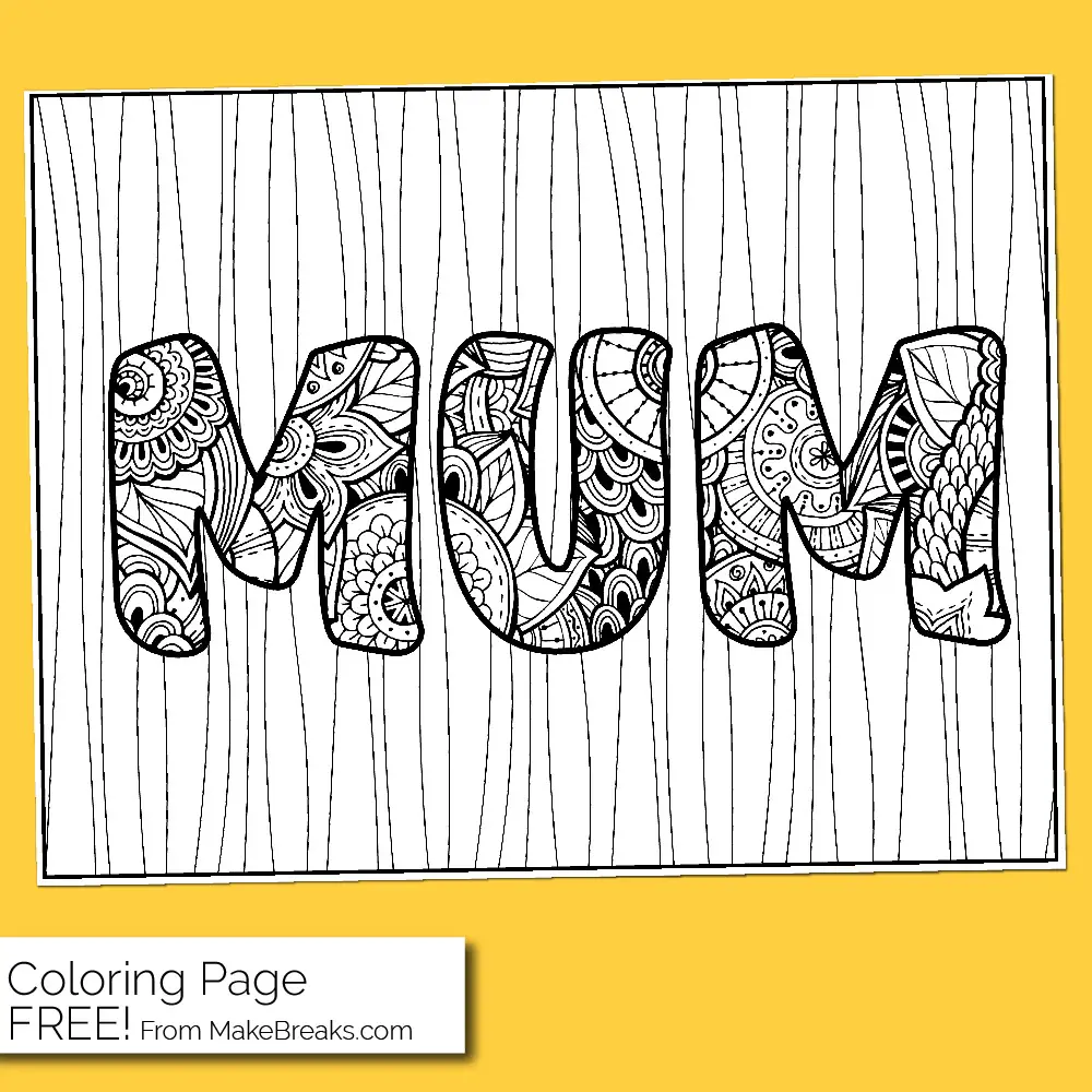 Free Mum Coloring Page