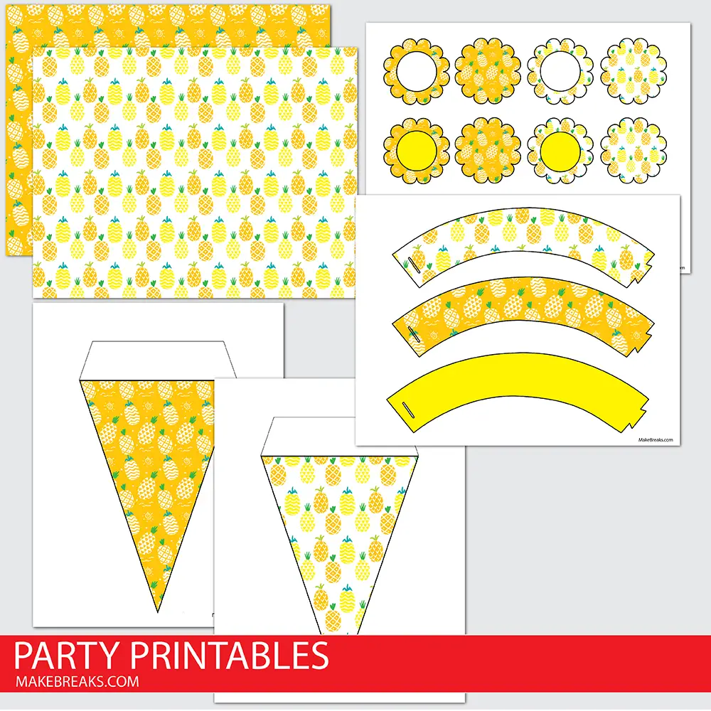 Free Pineapple Party Printables Set 2 Make Breaks