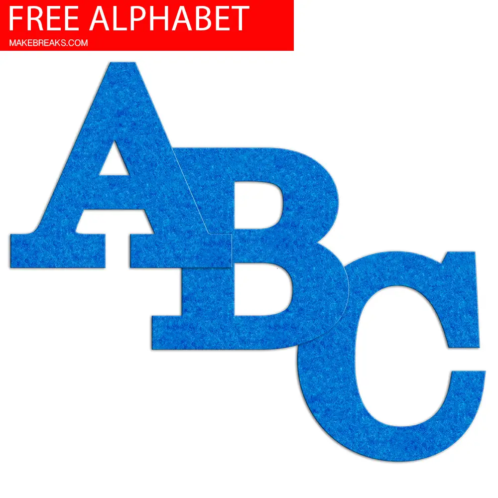 Blue Felt Effect Free Printable Alphabet