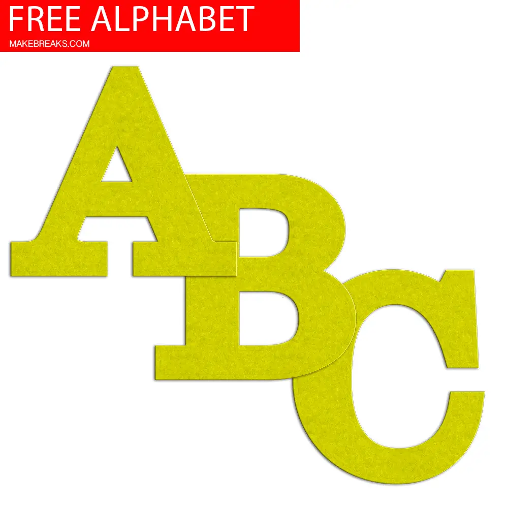 Lime Felt Effect Free Printable Alphabet