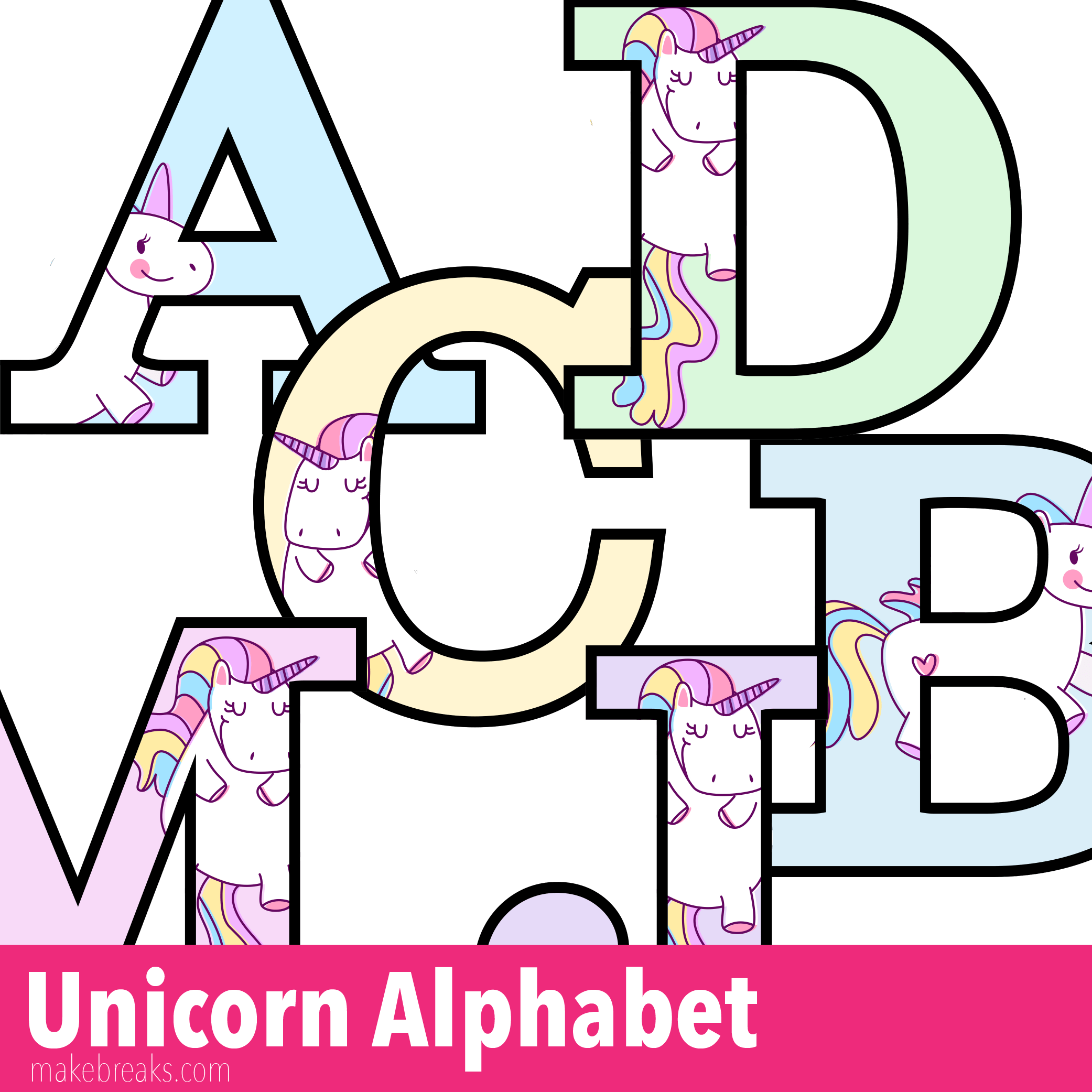 Unicorn Letters to Print – Free Printable Alphabet