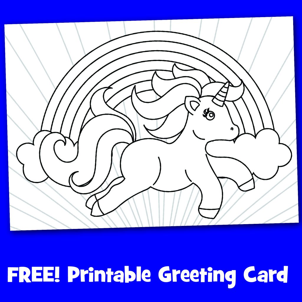 Free Printable Unicorn Greeting Card To Color - Make Breaks