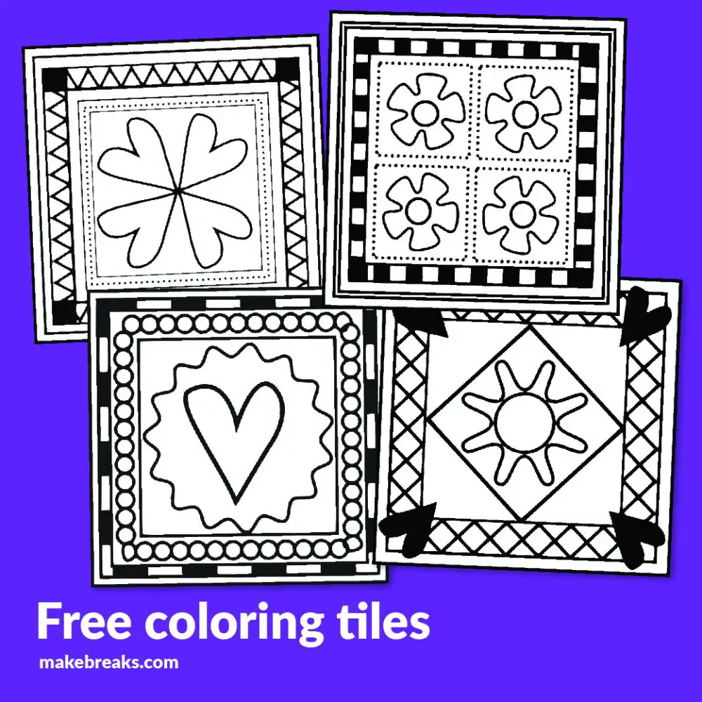 Coloring Tiles Digital Stamps