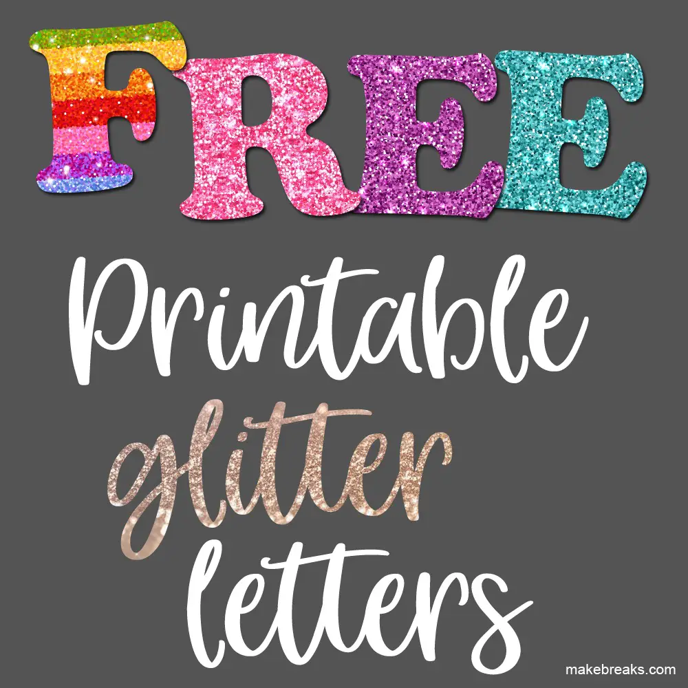 Free printable glitter letters