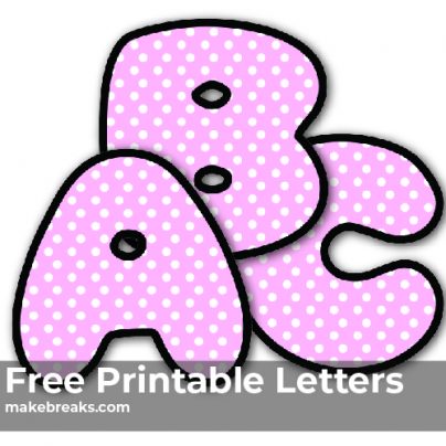 Pink Polkadot Free Printable Alphabet - Make Breaks