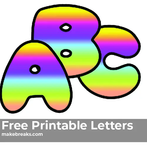 Rainbow Free Printable Alphabet Make Breaks