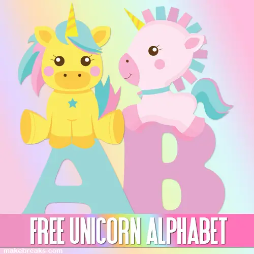 Download Cute Unicorn Alphabet Letters To Print Free Printable Alphabet Make Breaks