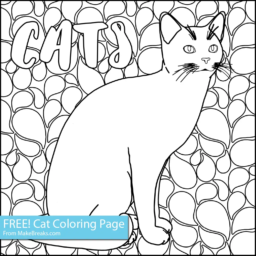 Free cat coloring page