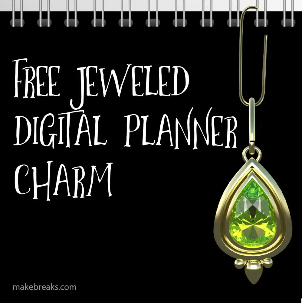 Free peridot digital planner charm