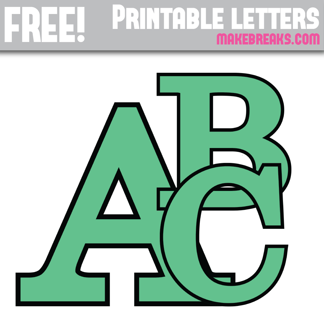 Teal alphabet to Print