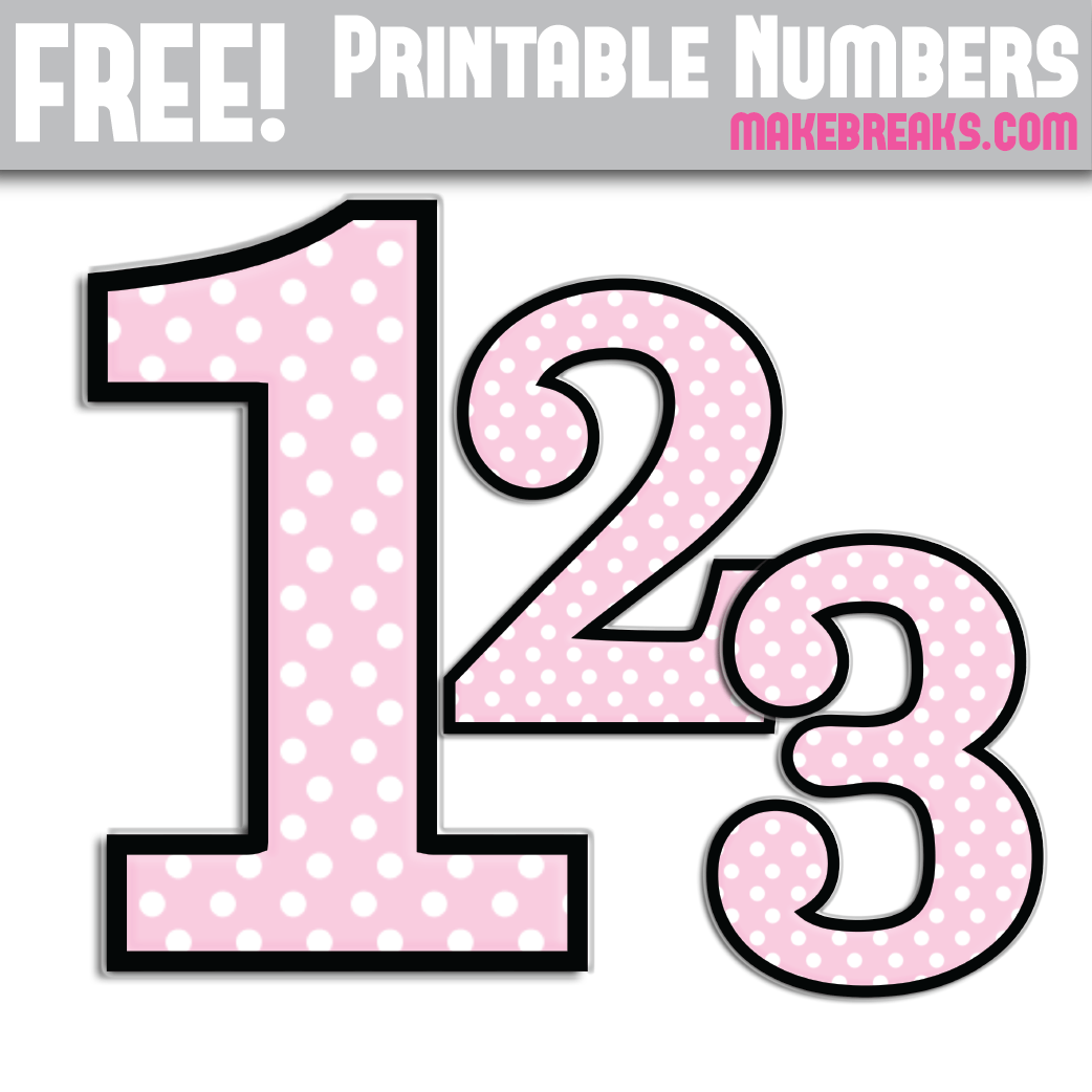 Pink Polkadot Numbers Makebreaks