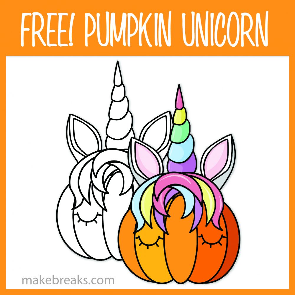 Unicorn Pumpkin Clipart For Teachers & Crafts