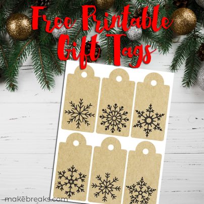 Snowflake Kraft Paper Free Printable Gift Tags - Make Breaks