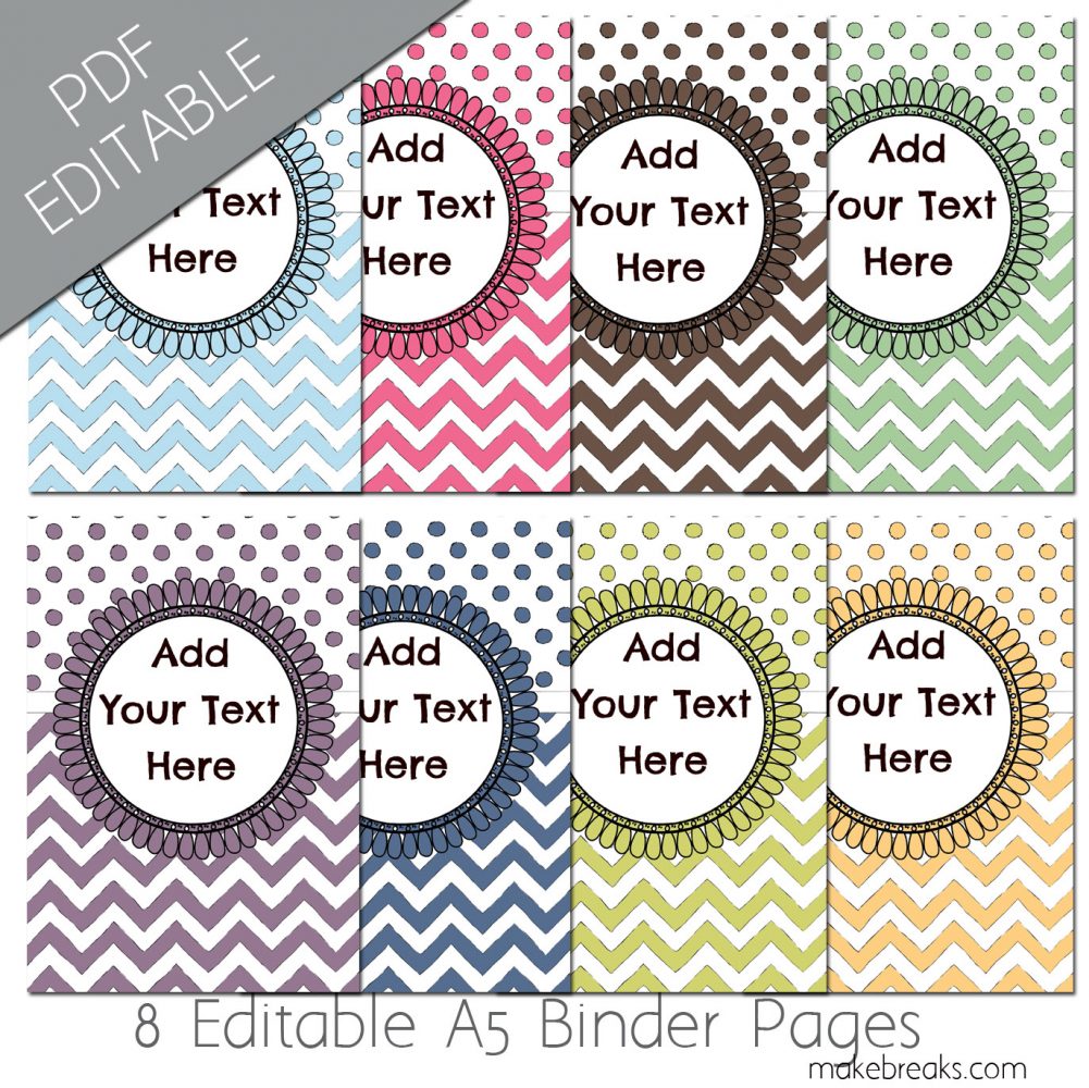 Free A5 Planner Dividers With Chevron Pattern