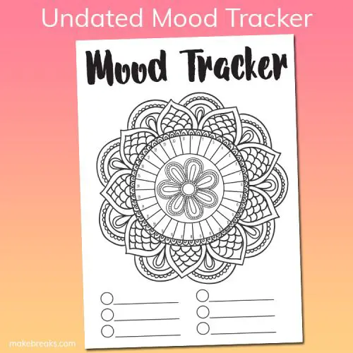 Free Undated Mandala Mood Tracker Tracking Page - Make Breaks