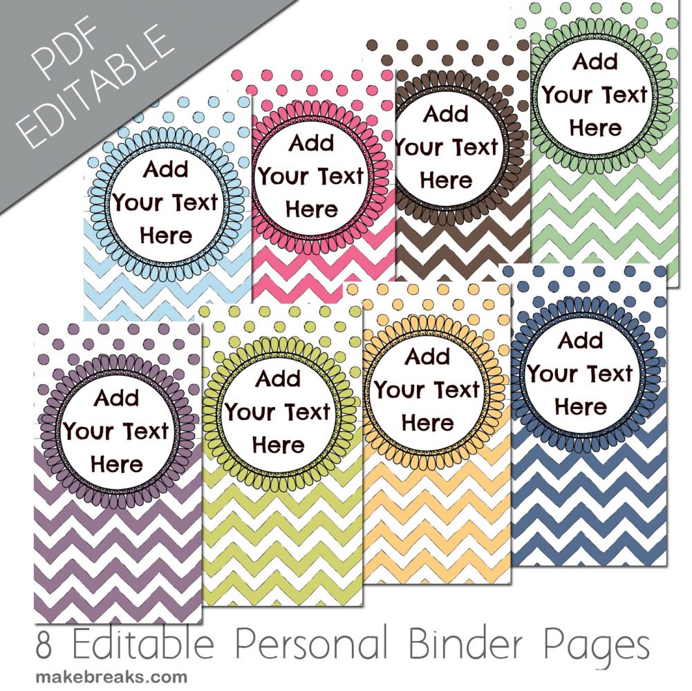 Free Personal Planner Dividers With Chevron Pattern