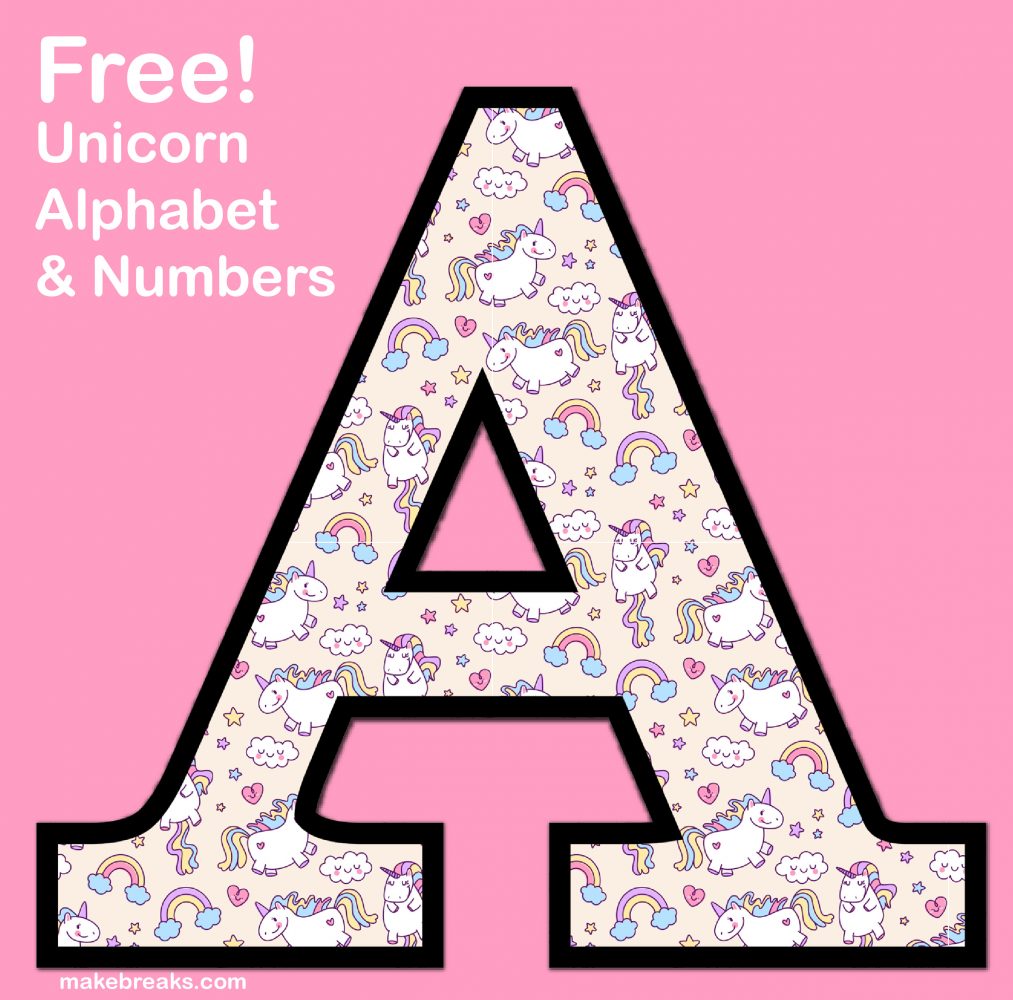 Unicorn Letters Numbers To Print 3 Free Printable Alphabet Make 