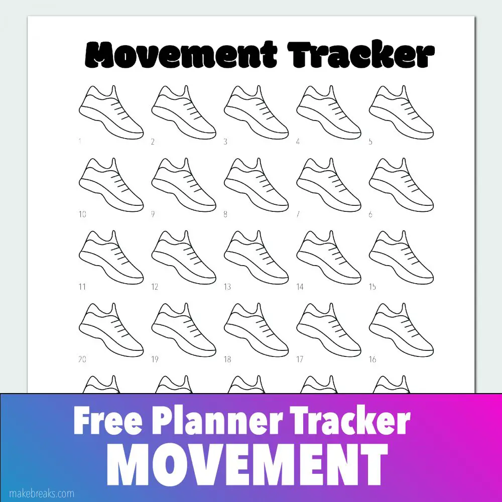 Free Exercise / Movement Tracker for Bullet Journals and Planners
