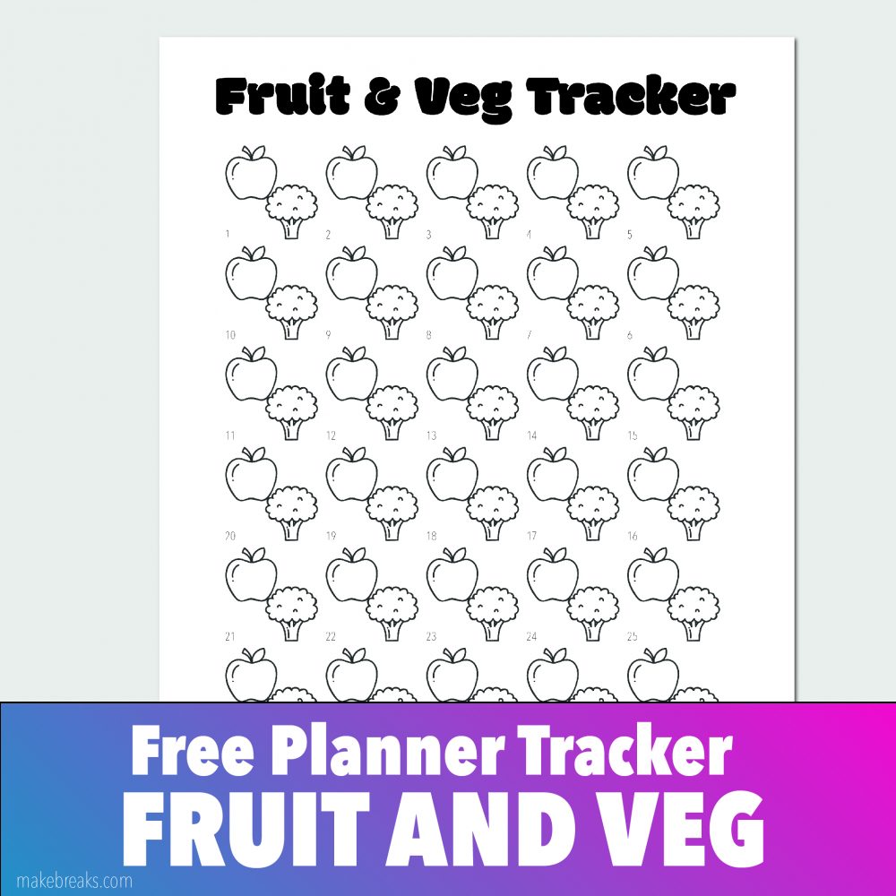 Free Fruit and Vegetable Tracker for Bullet Journals and Planners