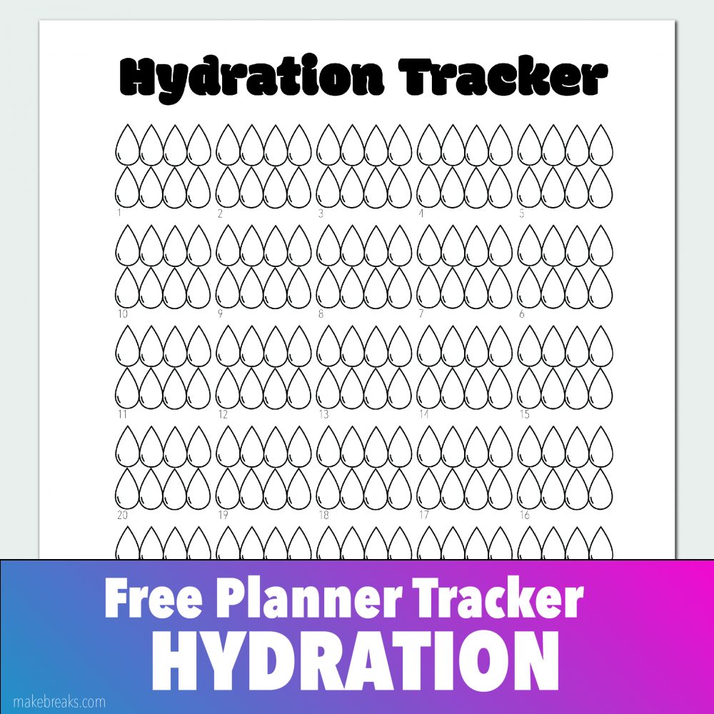 Free Hydration Tracker for Bullet Journals and Planners