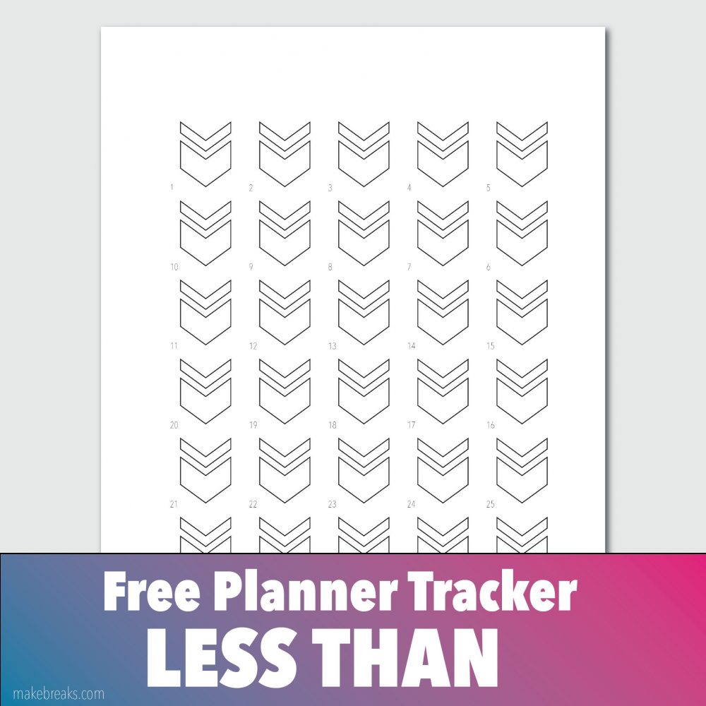 Free General ‘Less Than’ Tracker 2 for Bullet Journals and Planners