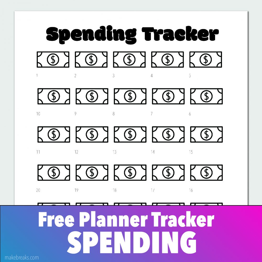 Free Spendings Tracker for Bullet Journals and Planners