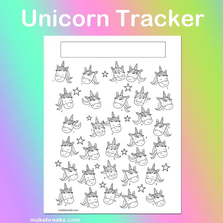 Free Unicorn Mood Tracker Page for your Bullet Journal or Planner Page