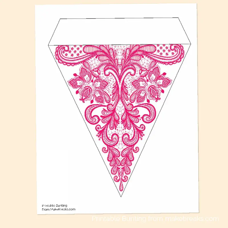 Free Pink Lace Printable Bunting