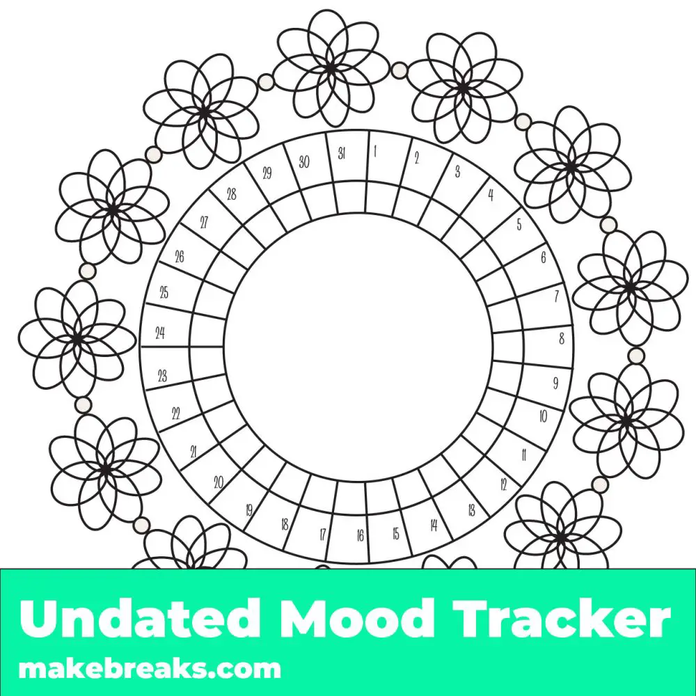 Free printable floral mood tracker - mood tracker with a floral pattern