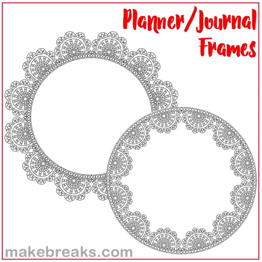 Lace Circular Planner and Journal Frames