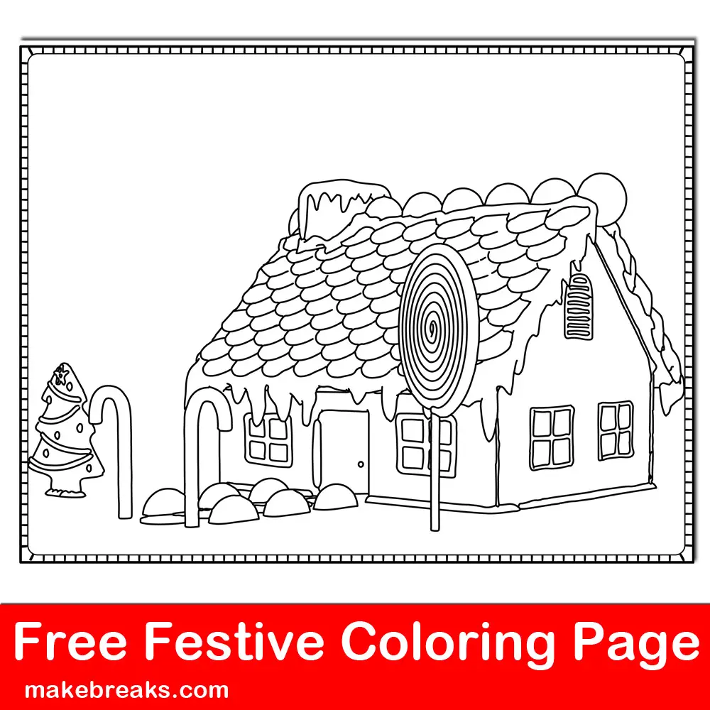 Free Gingerbread House Coloring Page 2