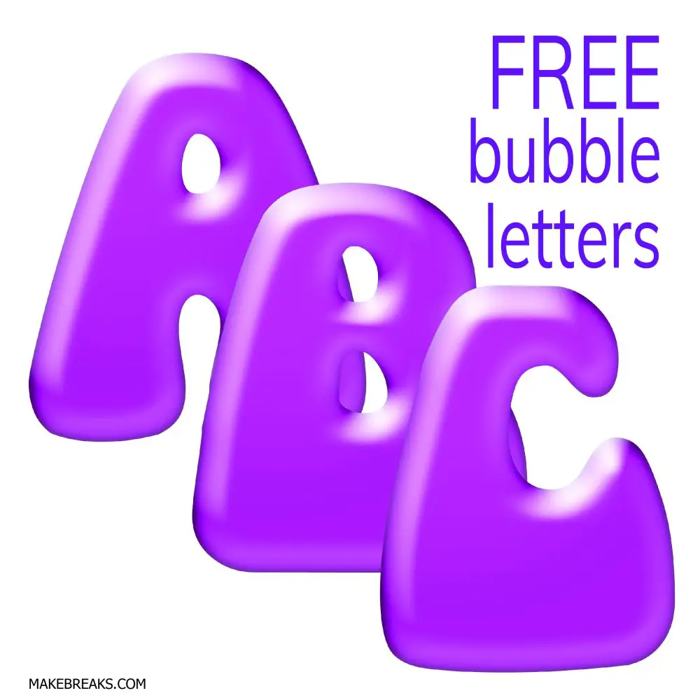 colored bubble letter font