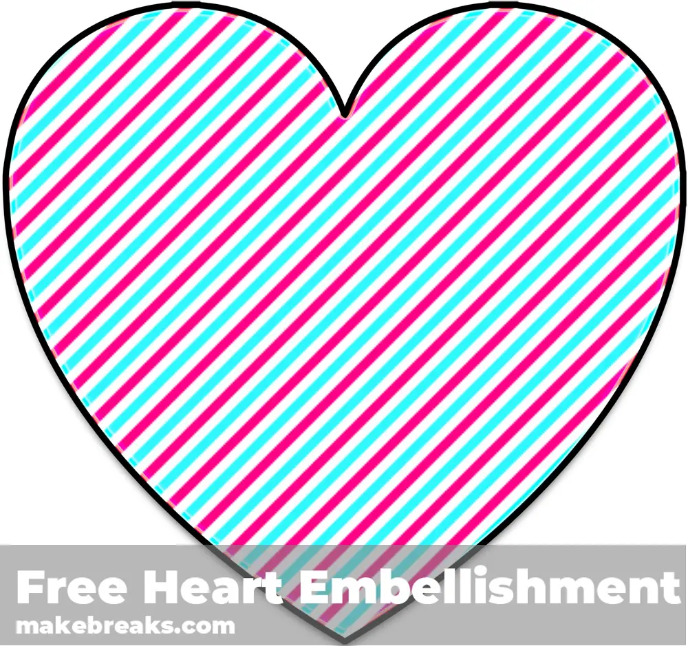 Free Striped Heart Templates Candy 1