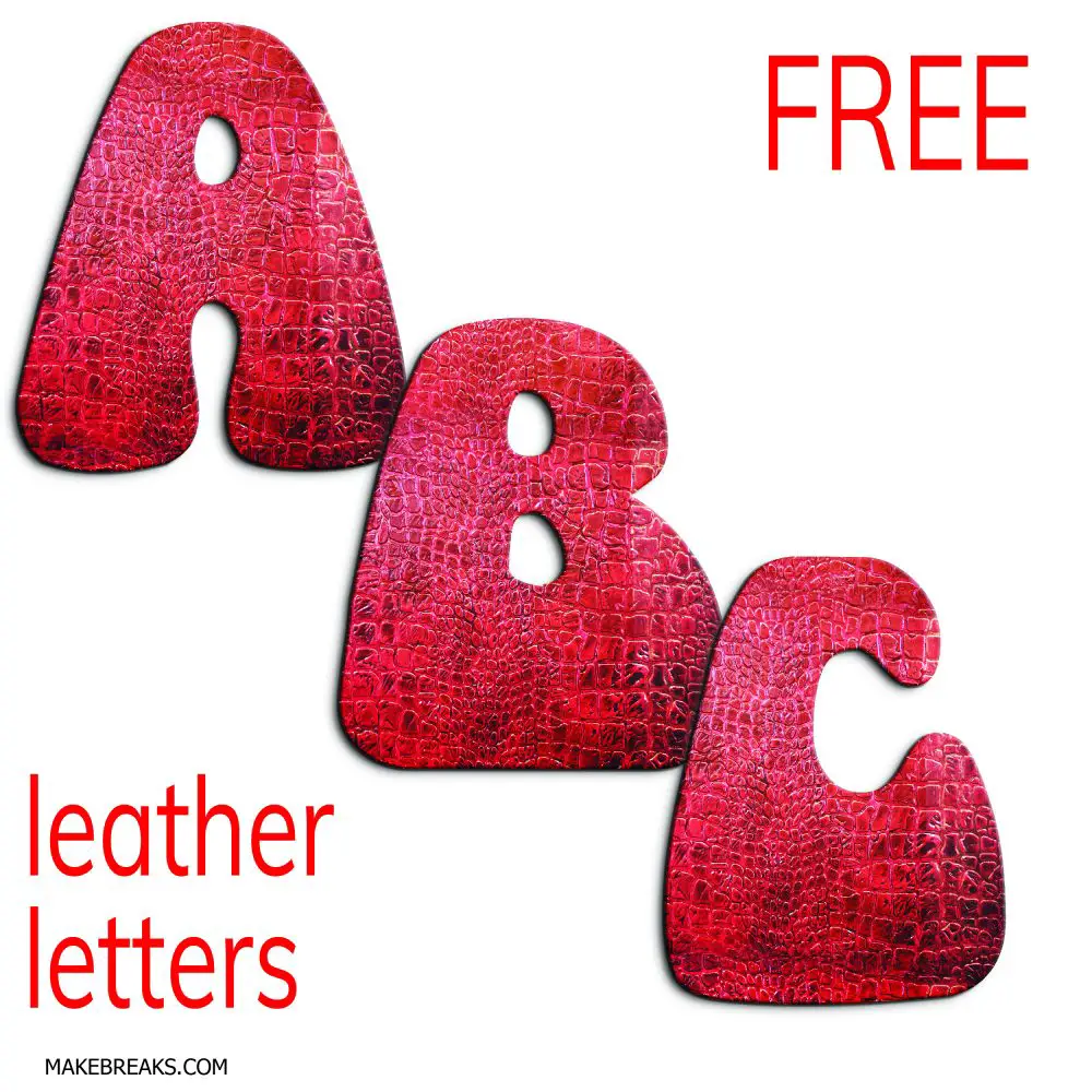 Leather Effect Free Printable Letters Alphabet