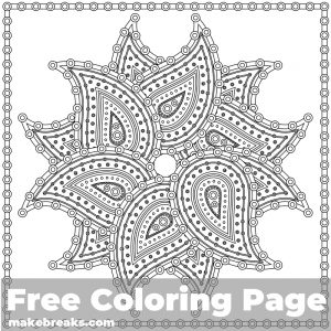 Paisley Mandala Coloring Page - Make Breaks