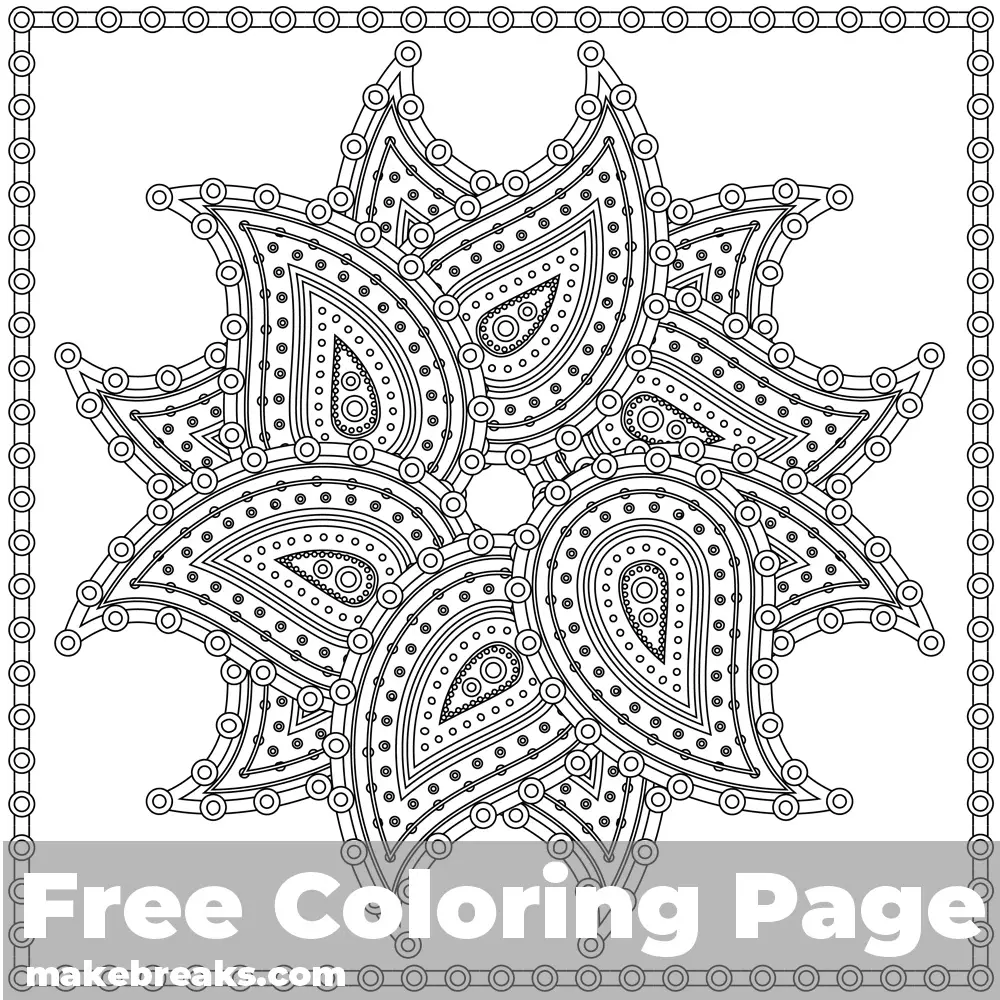 full page paisley coloring pages