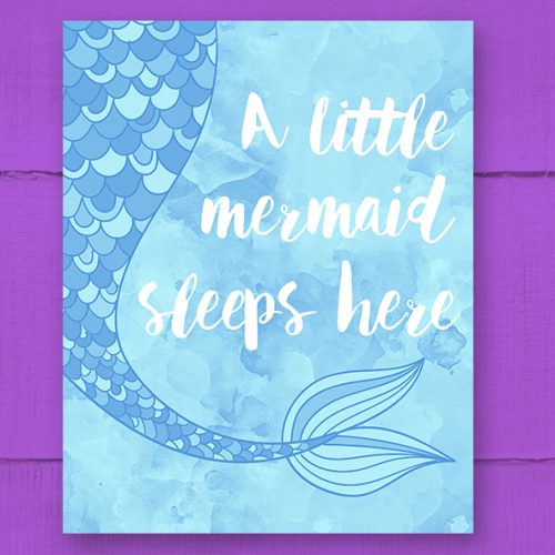 Free Printable 'A Little Mermaid' Poster - Blue - Make Breaks