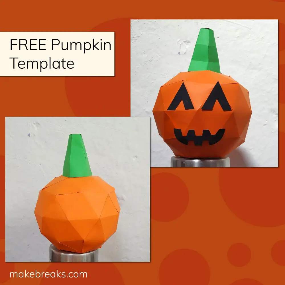 Download Diy Paper Pumpkin Model Free Template Make Breaks