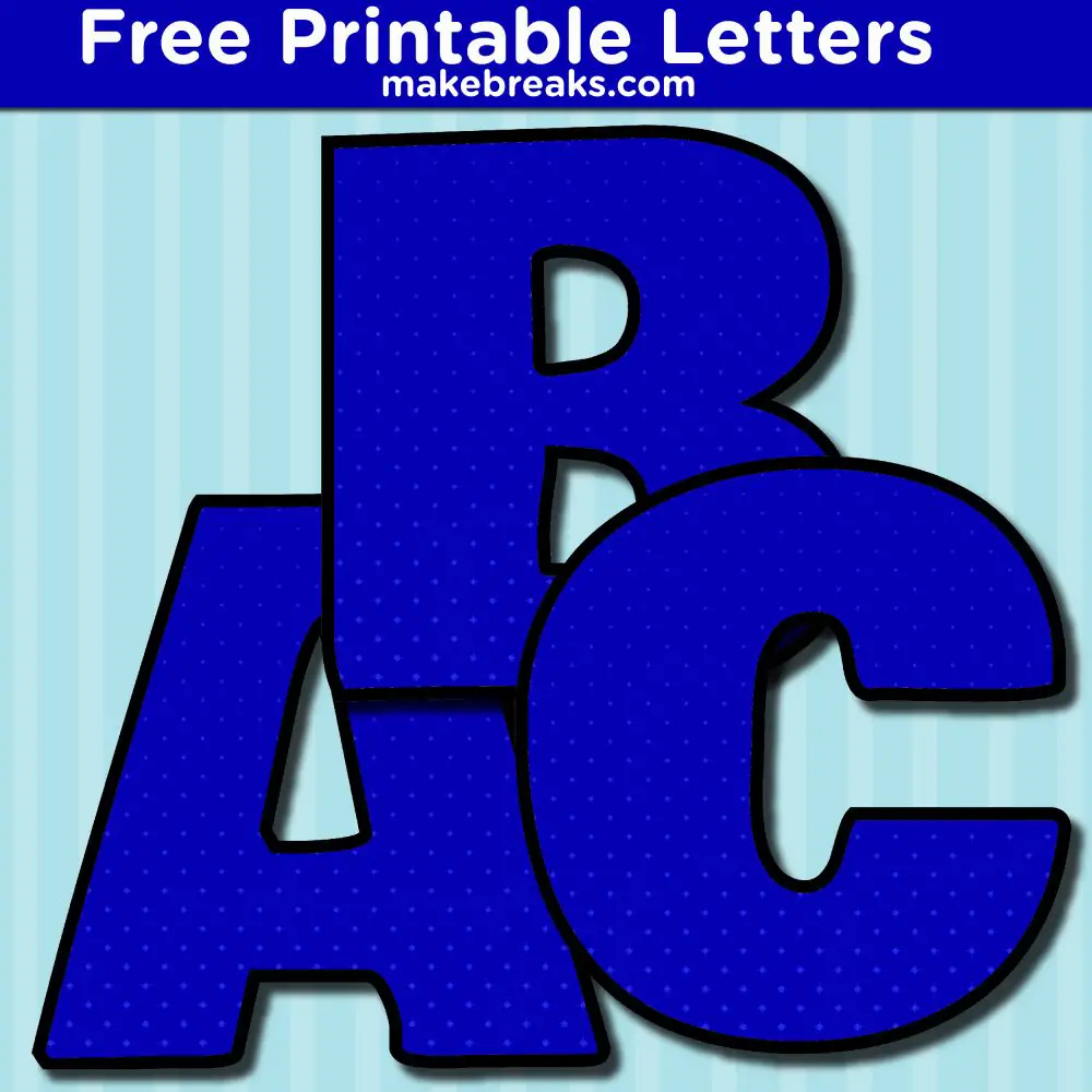 Free Printable Bold Blue Dot Alphabet
