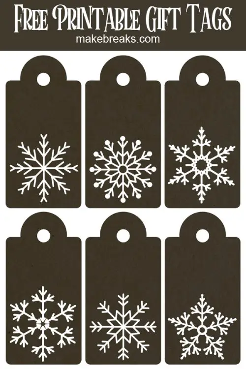 Chocolate Brown Snowflake Free Printable Gift Tags - Make Breaks