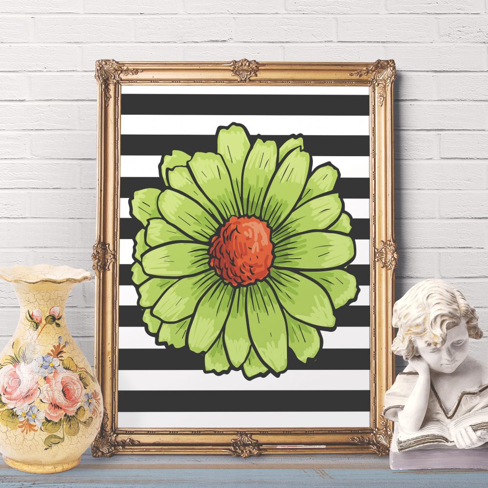 Free Printable Wall Art – Green Flower