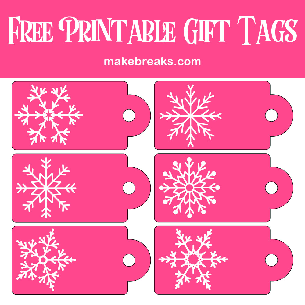 Pink and White Snowflake Gift Tags