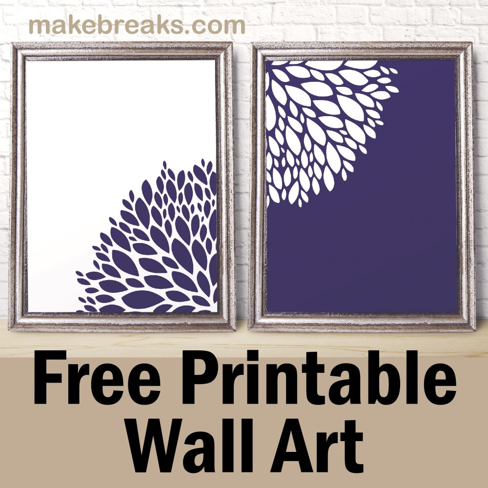 Free Printable Wall Art – Purple and White Flower