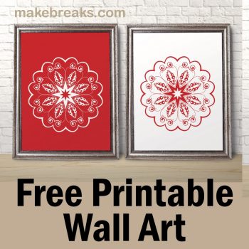 Free Printable Wall Art - Red and White Flower - Make Breaks