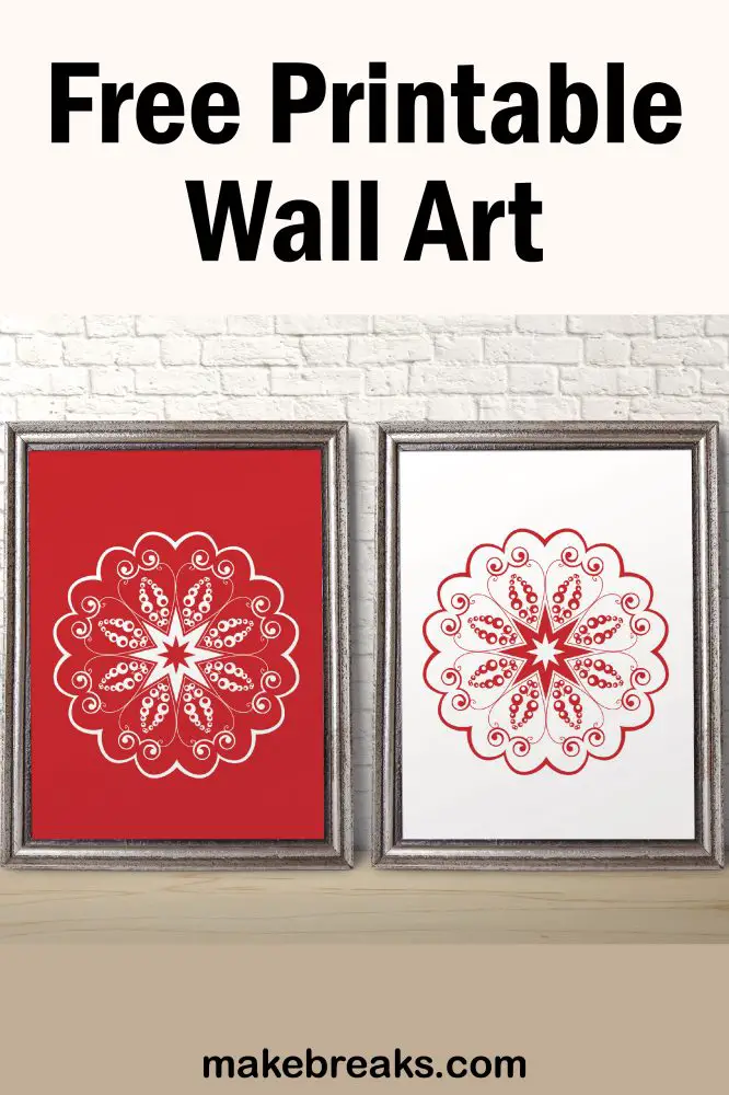 Free Printable Wall Art - Red and White Flower - Make Breaks